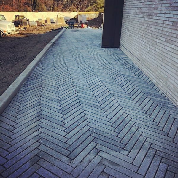 grey brick pattern walkway