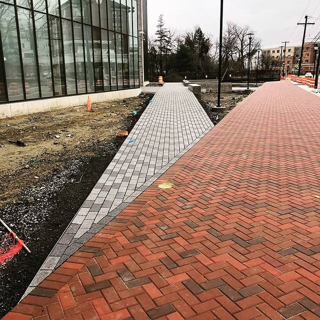 Red and Grey Brick paths